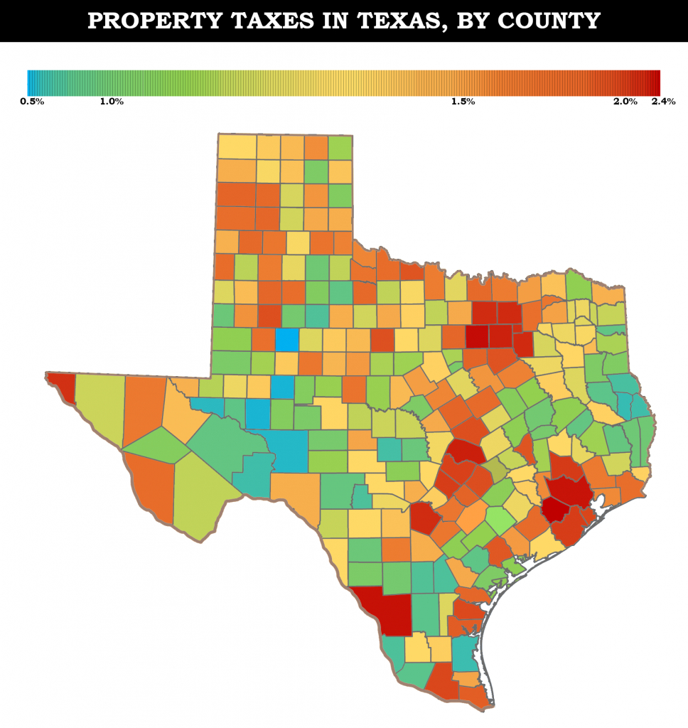 Property Taxes In Texas [Oc][1766X1868] : Mapporn - Texas Property Tax Map