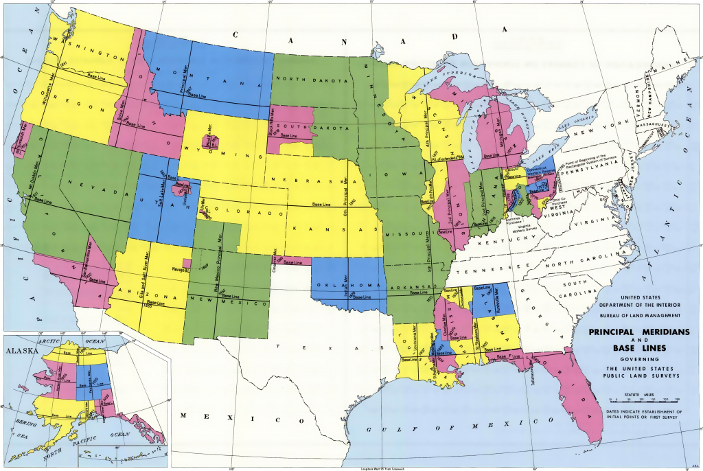 Public Land Survey System - Wikipedia - Blm Land Florida Map