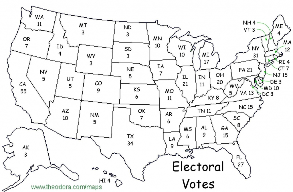 Blank Electoral College Map 2016 Printable Free Printable Maps