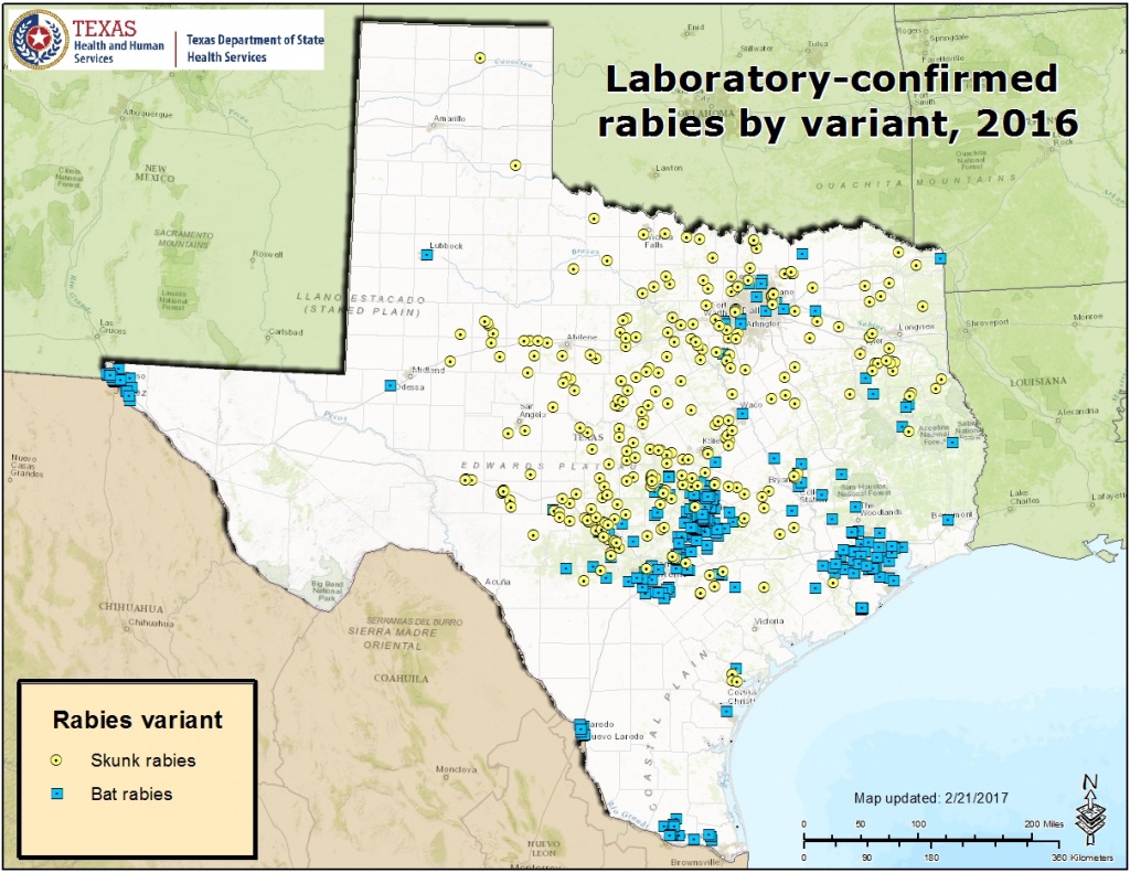 Rabies Maps For 2016 - Mountain Lions In Texas Map