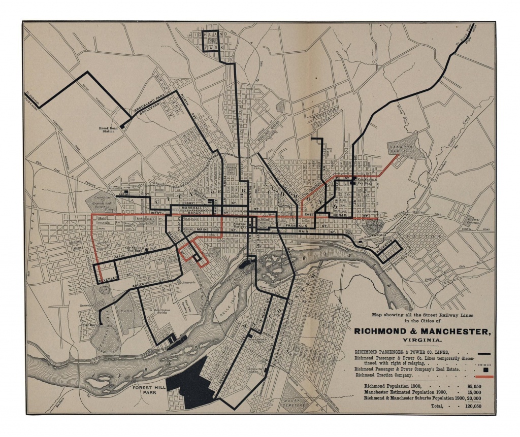 Railway Lines Of Richmond-1900 In 2019 | Maps | Virginia, Map, Line - Printable Map Of Richmond Va