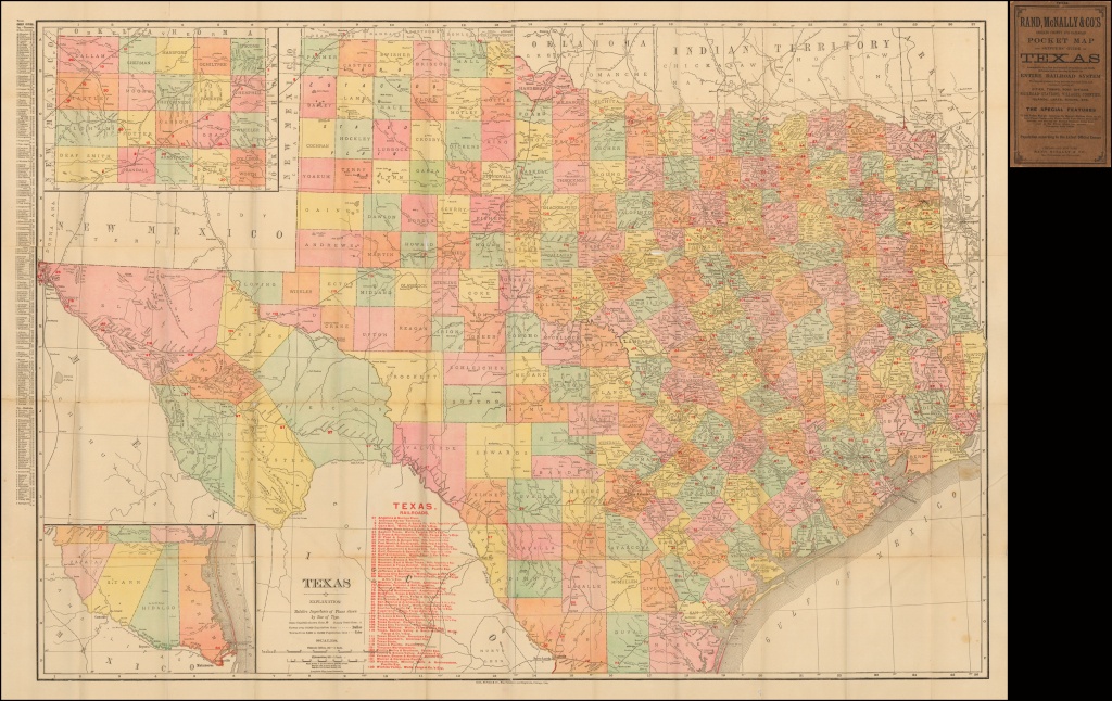 Rand Mcnally &amp;amp; Co.&amp;#039;s Indexed County And Railroad Pocket Map And - Rand Mcnally Texas Road Map
