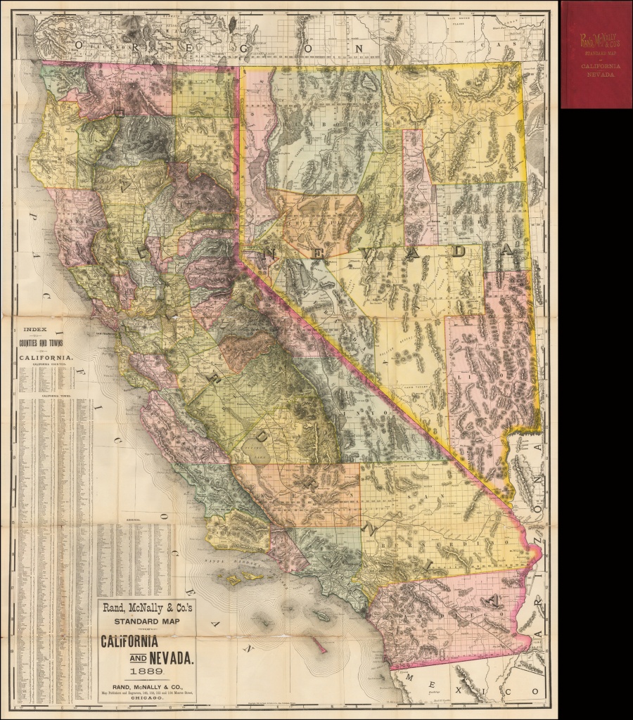 Rand, Mcnally &amp;amp; Co.&amp;#039;s Standard Map Of California And Nevada 1889 - Map Of California And Nevada
