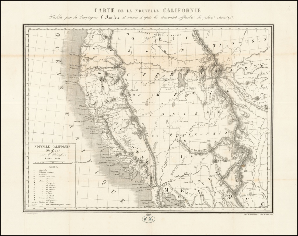 Rare California Gold Rush Map) Carte De La Nouvelle Californie - California Gold Rush Map