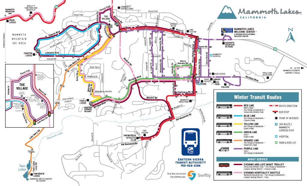 Red Line – Eastern Sierra Transit Authority - Mammoth California Map