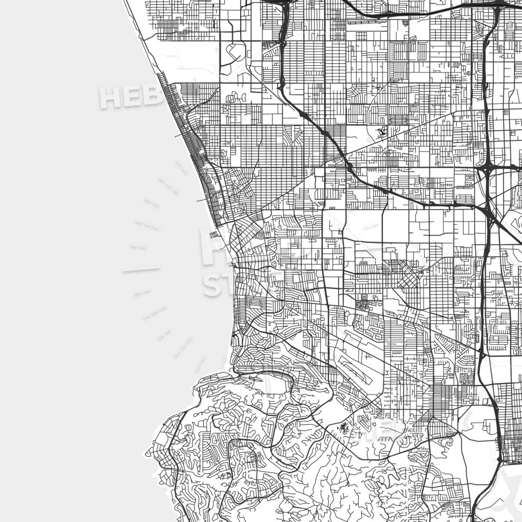 Redondo Beach, California - Area Map - Light - Redondo Beach California Map