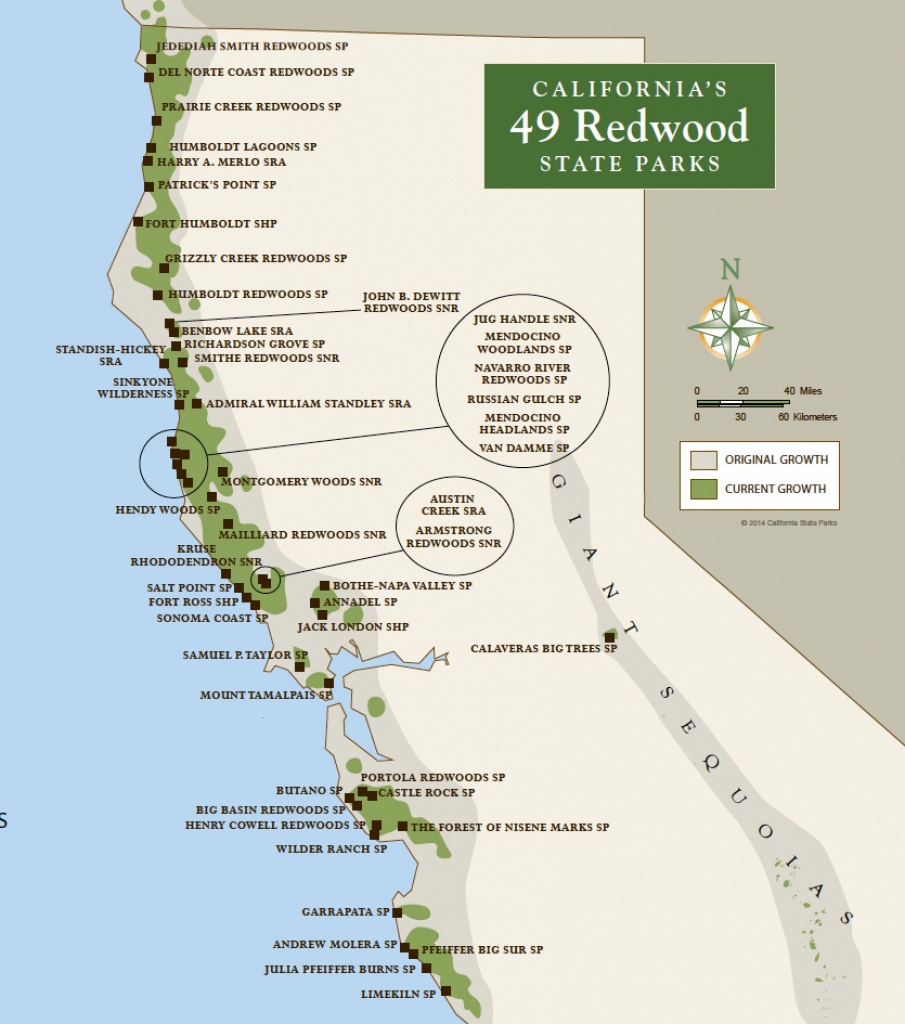 Redwood Parks Day Passes &amp;#039;sold Out&amp;#039; (2015) | Save The Redwoods League - California Redwoods Map