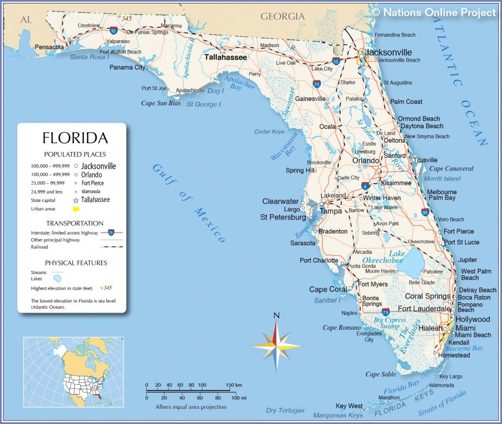 Reference Maps Of Florida, Usa - Nations Online Project - Where Is Port Charlotte Florida On A Map