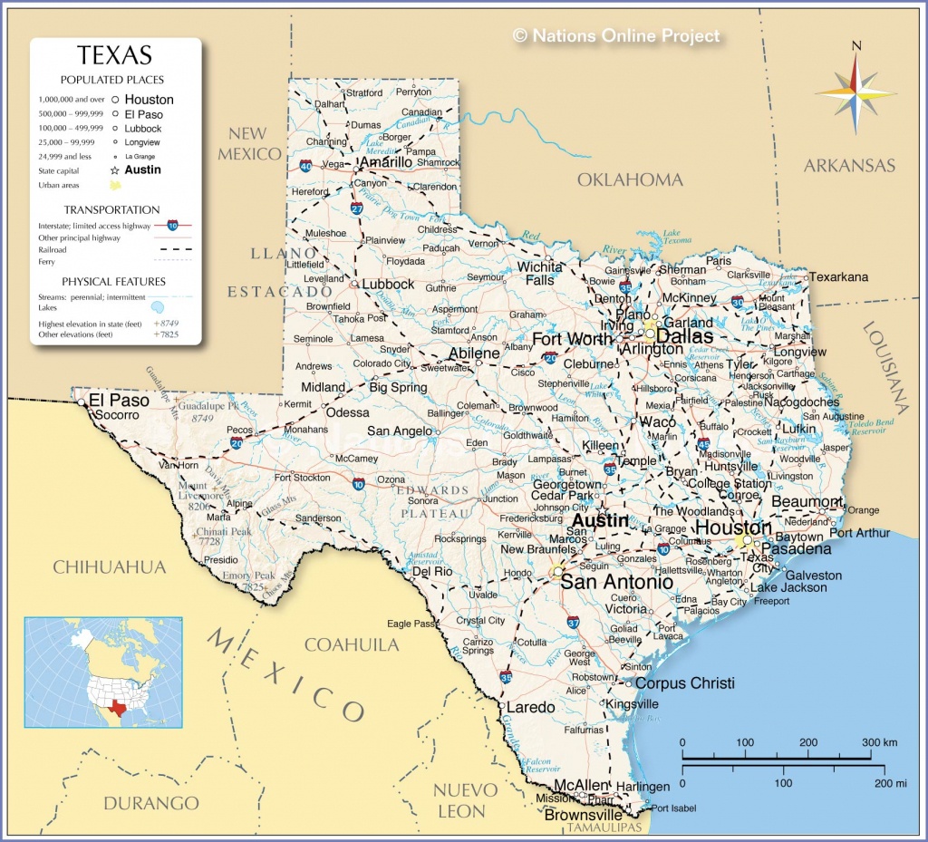 Reference Maps Of Texas, Usa - Nations Online Project - Johnson City Texas Map