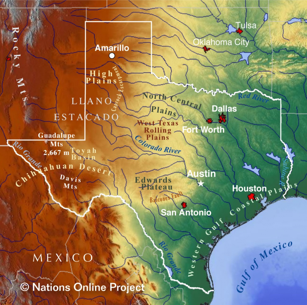 Reference Maps Of Texas, Usa - Nations Online Project - Map Of Texas Coastline