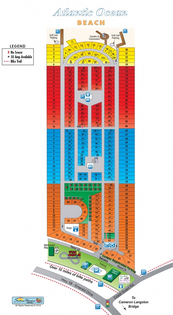 Resort Map | The Holiday Trav-L-Park Resort In Emerald Isle, Nc - Emerald Isle Florida Map