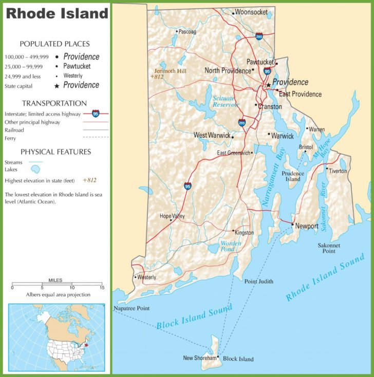 Printable Map Of Rhode Island
