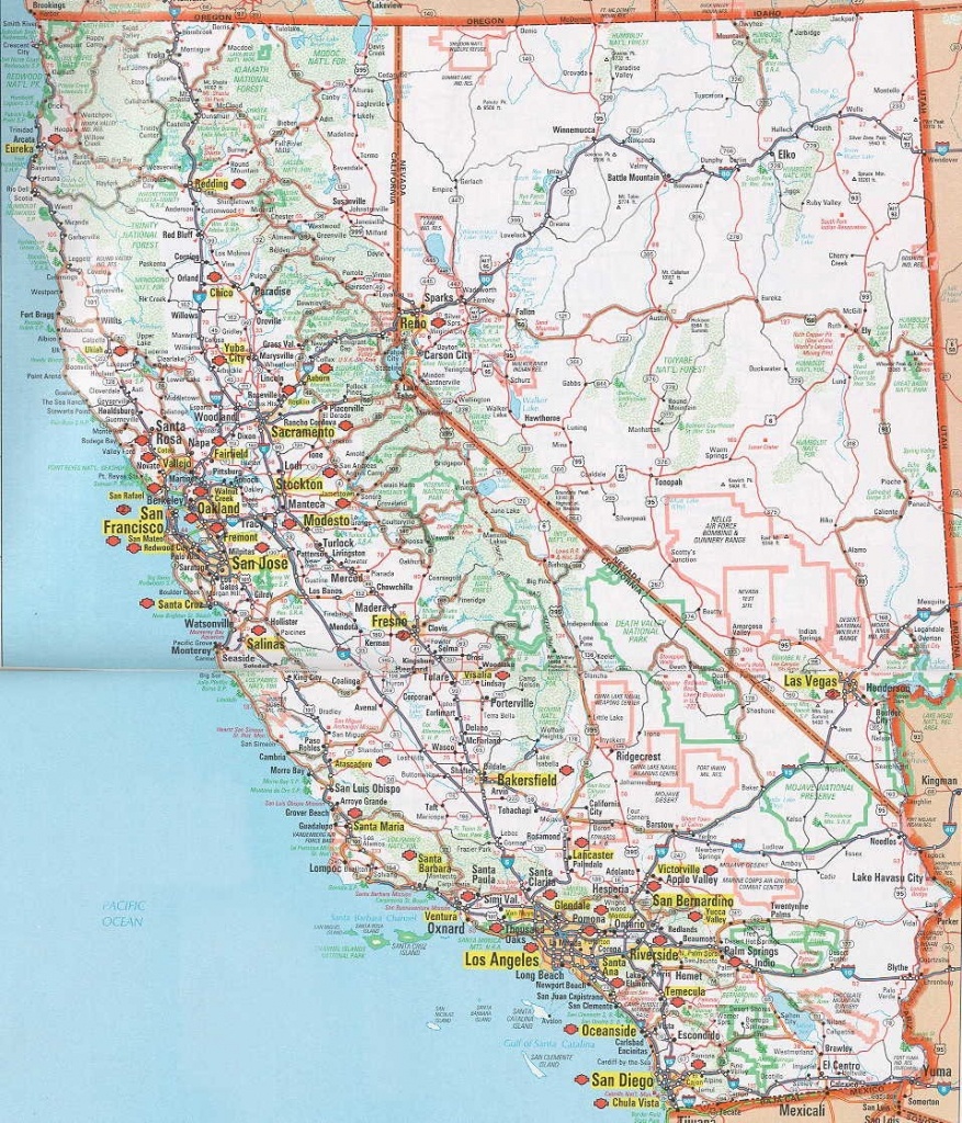 Road Map Of California Map With Cities California Nevada Map Image - California Nevada Map