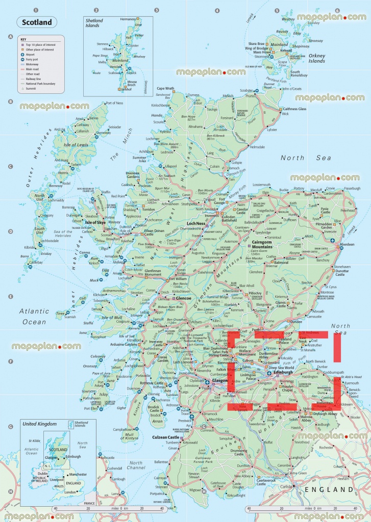 Road Map Of England And Scotland And Travel Information | Download - Detailed Map Of Scotland Printable
