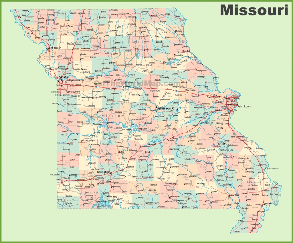 Road Map Of Missouri With Cities Printable Map Of Missouri 