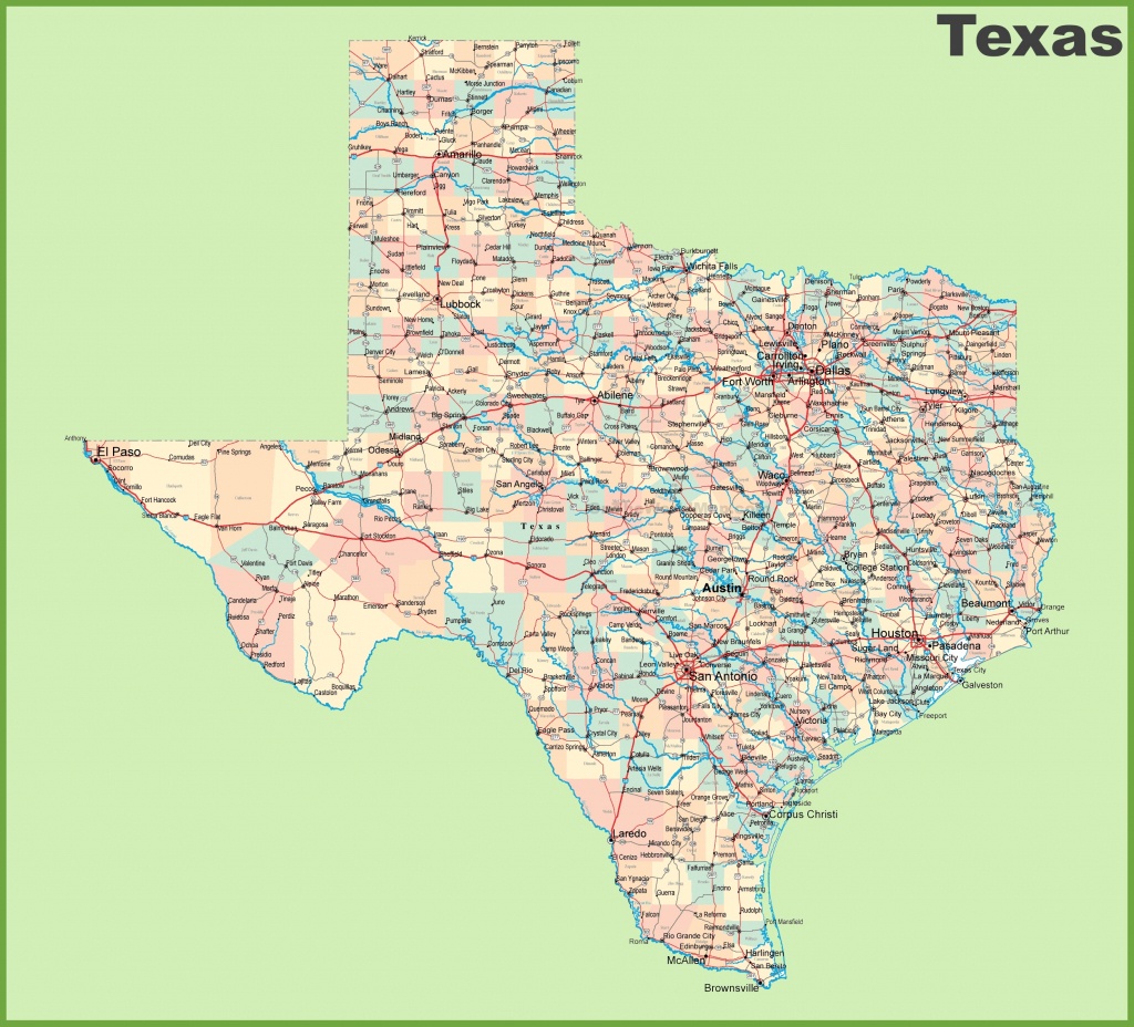 Road Map Of Texas With Cities - Texas County Map With Roads