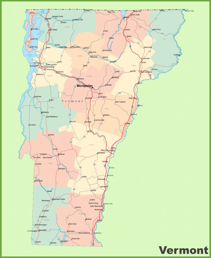 Printable Map Of Vermont