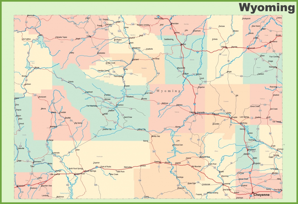 Road Map Of Wyoming With Cities - Printable Map Of Wyoming