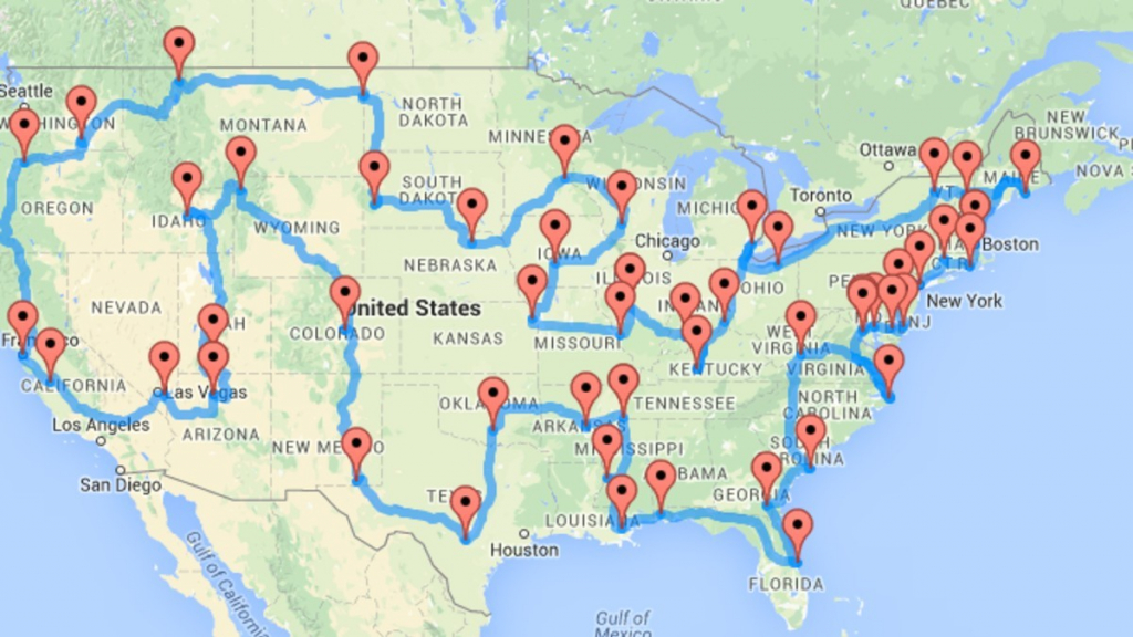 Road Trip Map Planner Usa - Capitalsource - Florida Road Trip Trip Planner Map