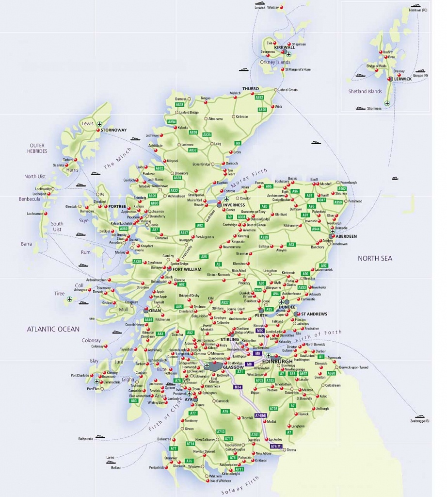 Roadmap Of Scotland Scotland Info Guide Printable Map Of Scotland 