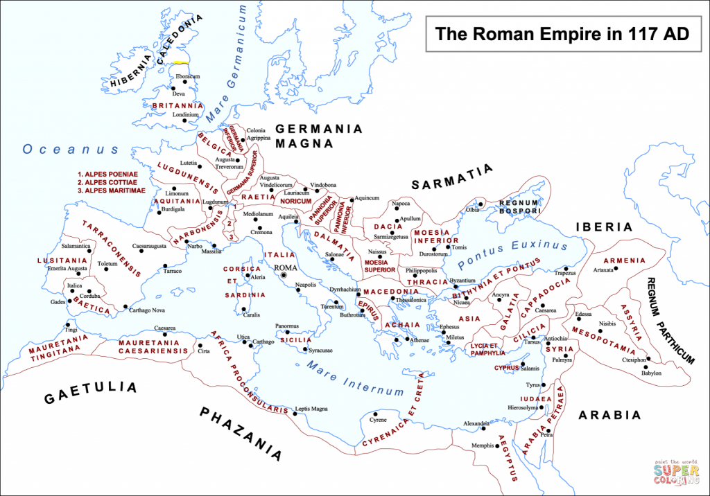 Roman Empire Map Coloring Page | Free Printable Coloring Pages - Roman Empire Map For Kids Printable Map
