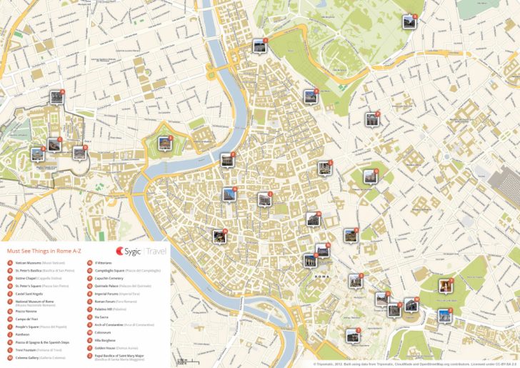 Printable Map Of Rome Tourist Attractions