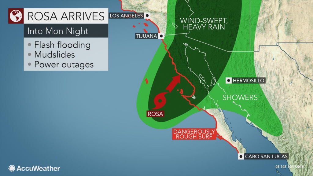 Rosa To Slam Northern Baja California, Mexico Into Monday Night - Northern California Radar Map