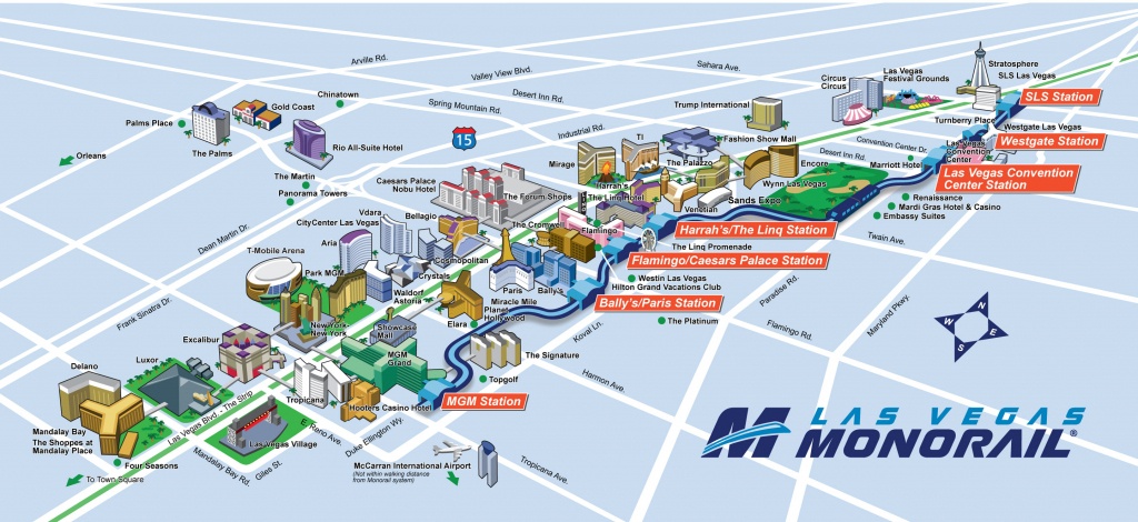 Route Map | Las Vegas Monorail - Map Of Las Vegas Strip Hotels Printable