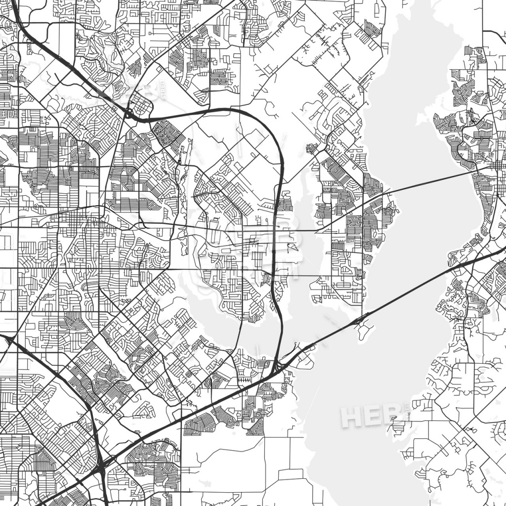 Rowlett, Texas - Area Map - Light | Hebstreits Sketches - Rowlett Texas Map