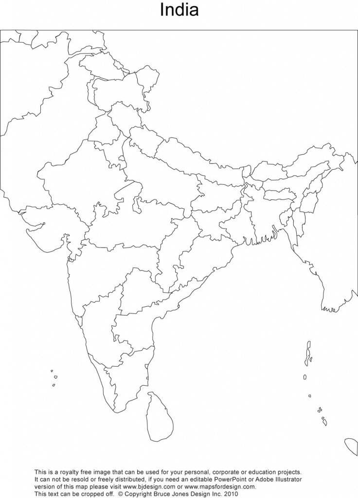 Royalty Free, Printable, Blank, India Map With Administrative - India Outline Map A4 Size Printable