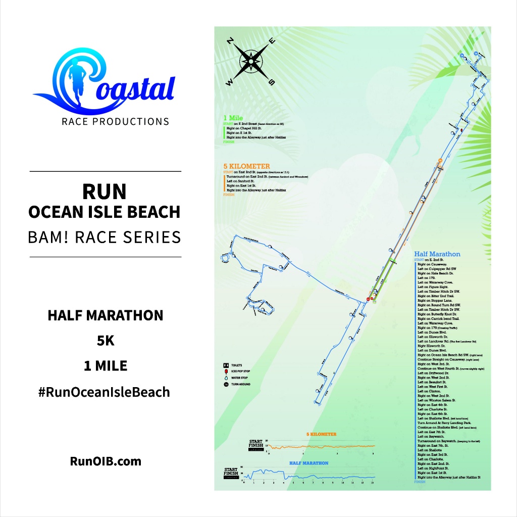 Run Ocean Isle Beach Course Details | Coastal Race Productions - Printable Map Of Ocean Isle Beach Nc