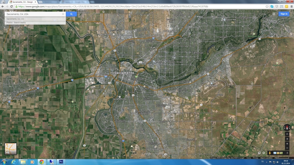 Sacramento California Map Throughout Google Map Satellite Los - Google Maps Sacramento California