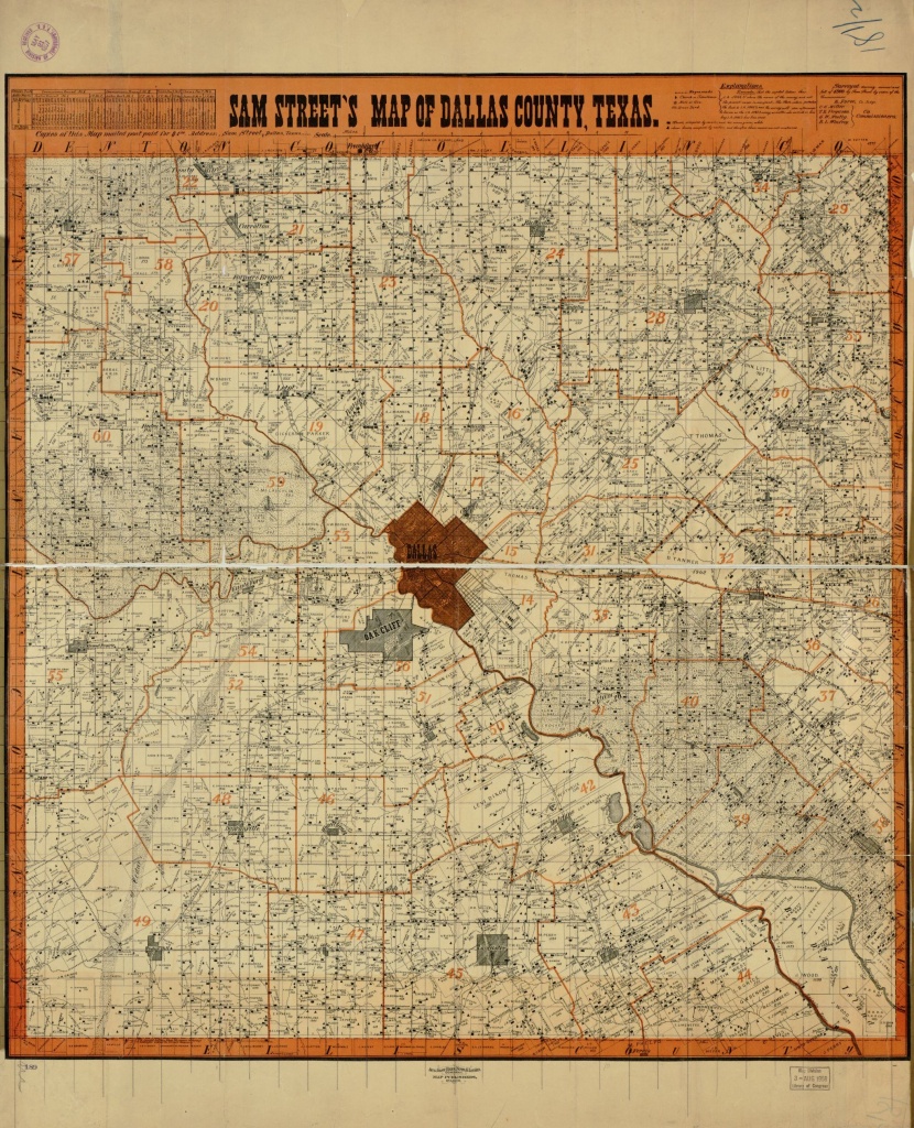 Sam Street&amp;#039;s Map Of Dallas County, Texas. | Library Of Congress - Map Records Dallas County Texas
