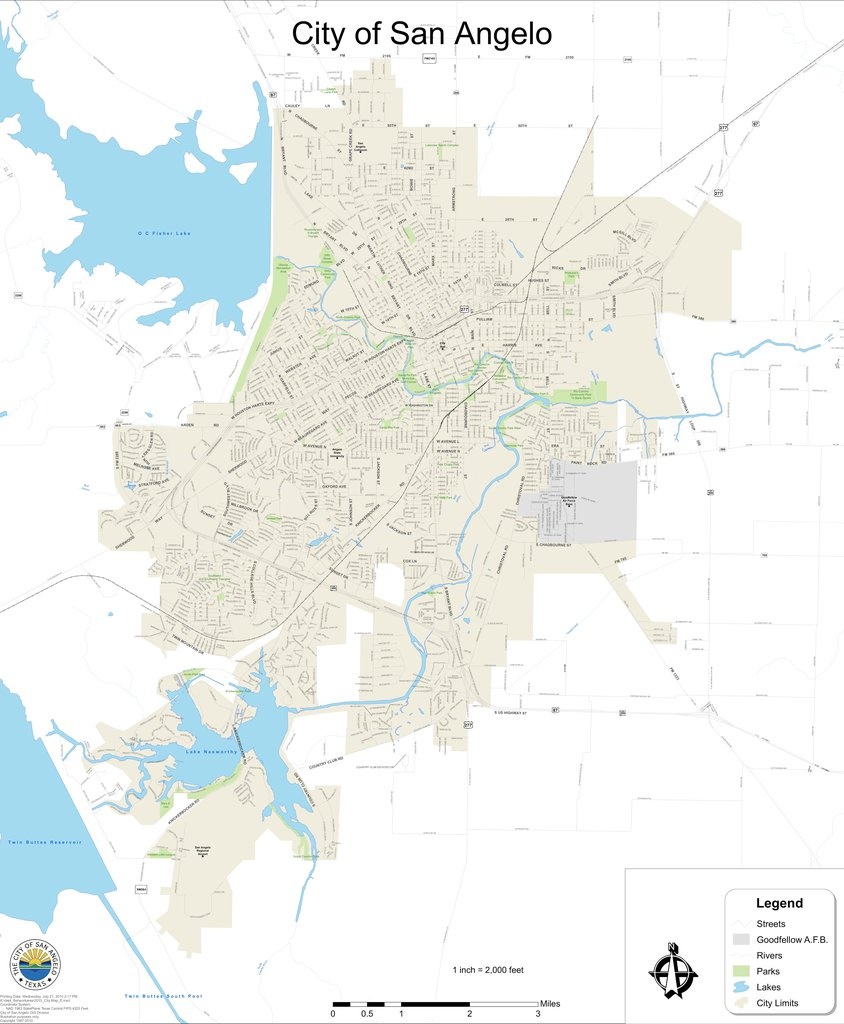 San Angelo Tx Street Map - Maplets - Street Map Of San Angelo Texas