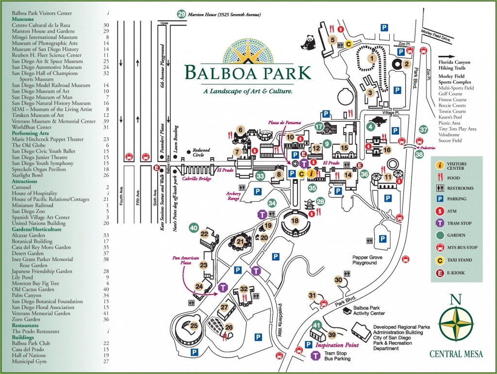 San Diego Balboa Park Map - Map Of Balboa Park San Diego California