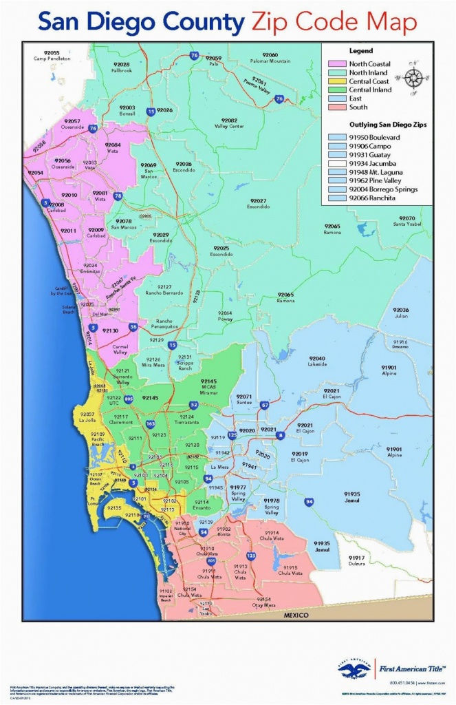 San Diego Zip Code Maps And Travel Information | Download Free San ...