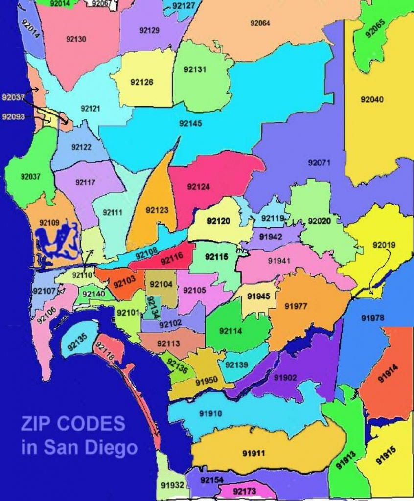 San Diego Zip Code Map - San Diego Map With Zip Codes (California - Usa) - San Antonio Zip Code Map Printable