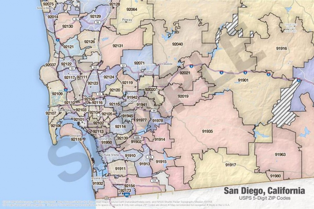 San Diego County Map With Zip Codes