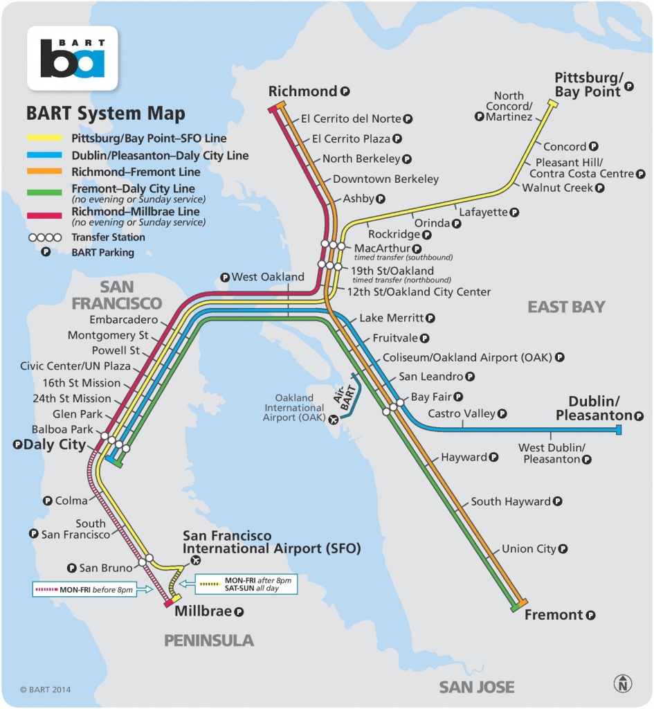 San Francisco Bart Map - Printable Bart Map