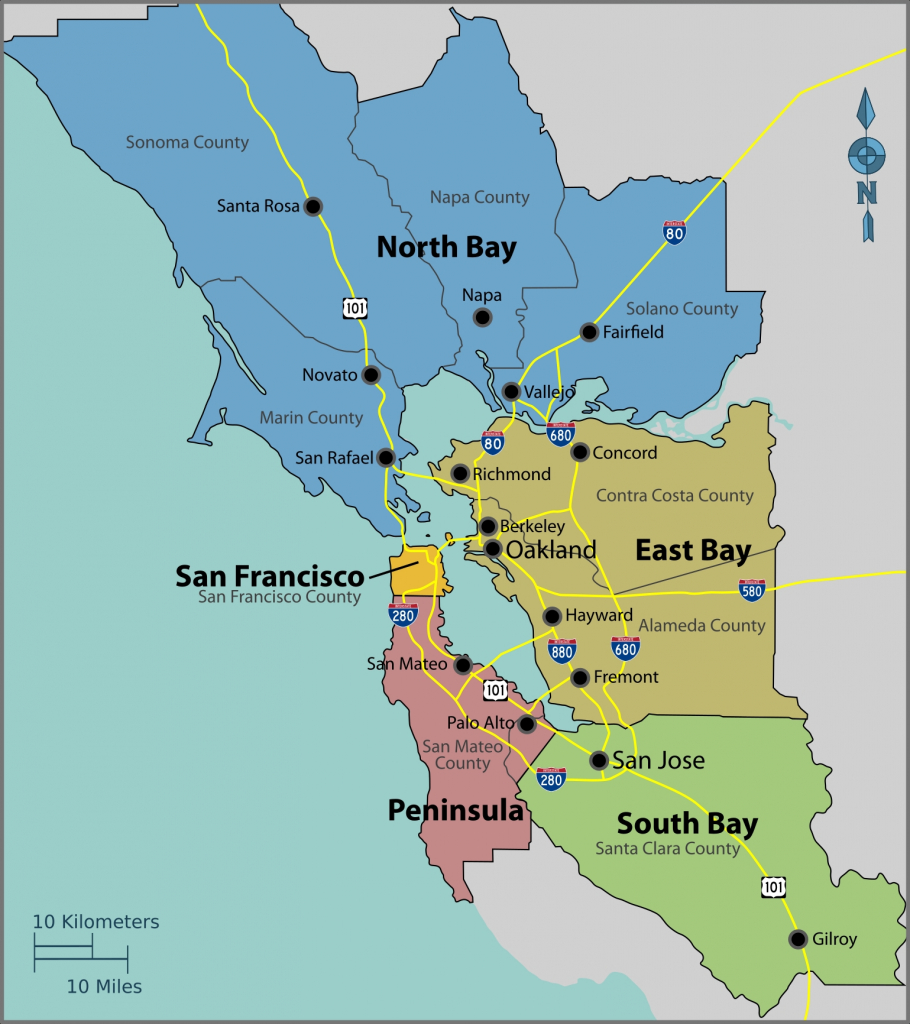 San Francisco Bay Area – Wikipedia With Map Of California Cities - Map Of California Near San Francisco