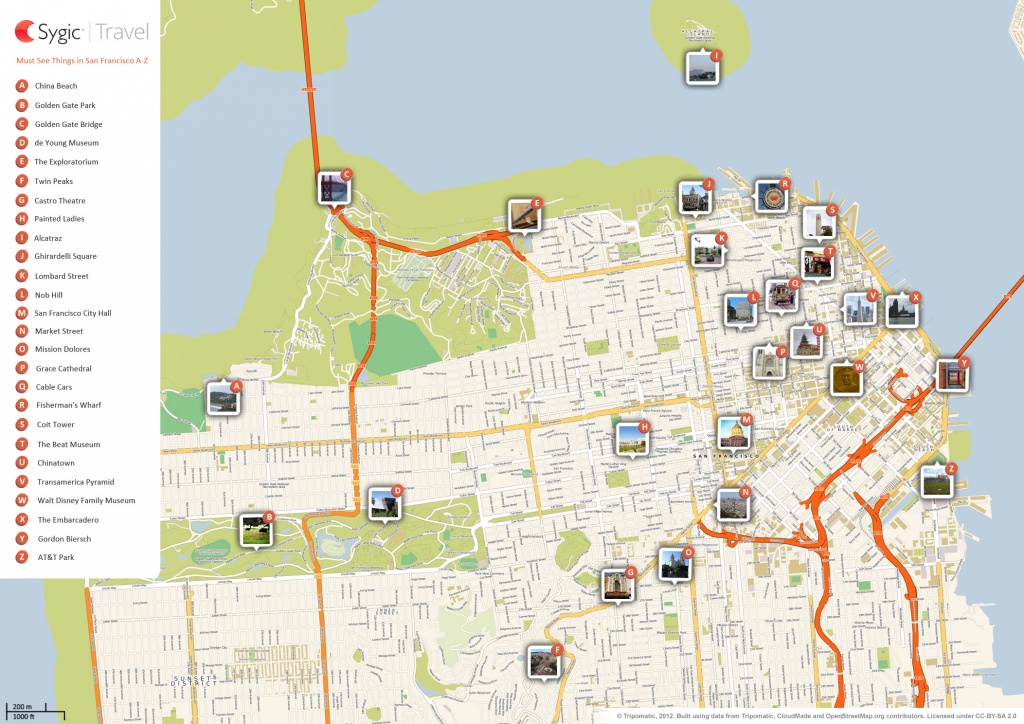 San Francisco Printable Tourist Map | Sygic Travel - Printable Map Of San Francisco Downtown