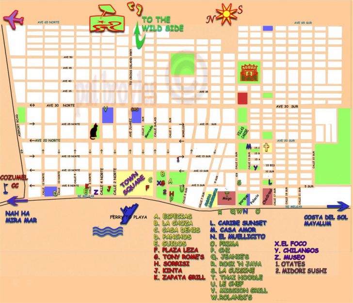 Printable Street Map Of Cozumel