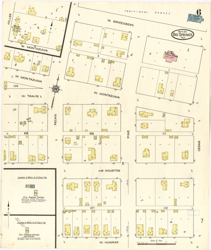Sanborn Fire Insurance Map From Big Spring, Howard County, Texas - Howard County Texas Section Map