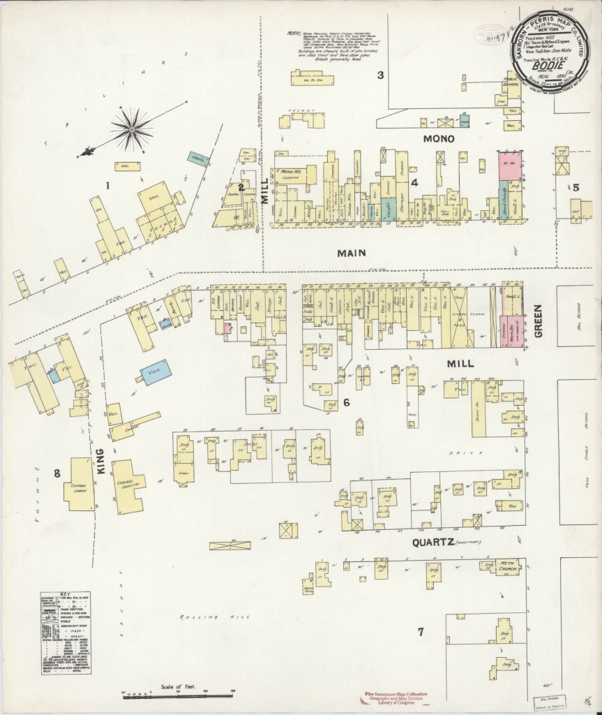 Sanborn Fire Insurance Map From Bodie, Mono County, California - Bodie California Map