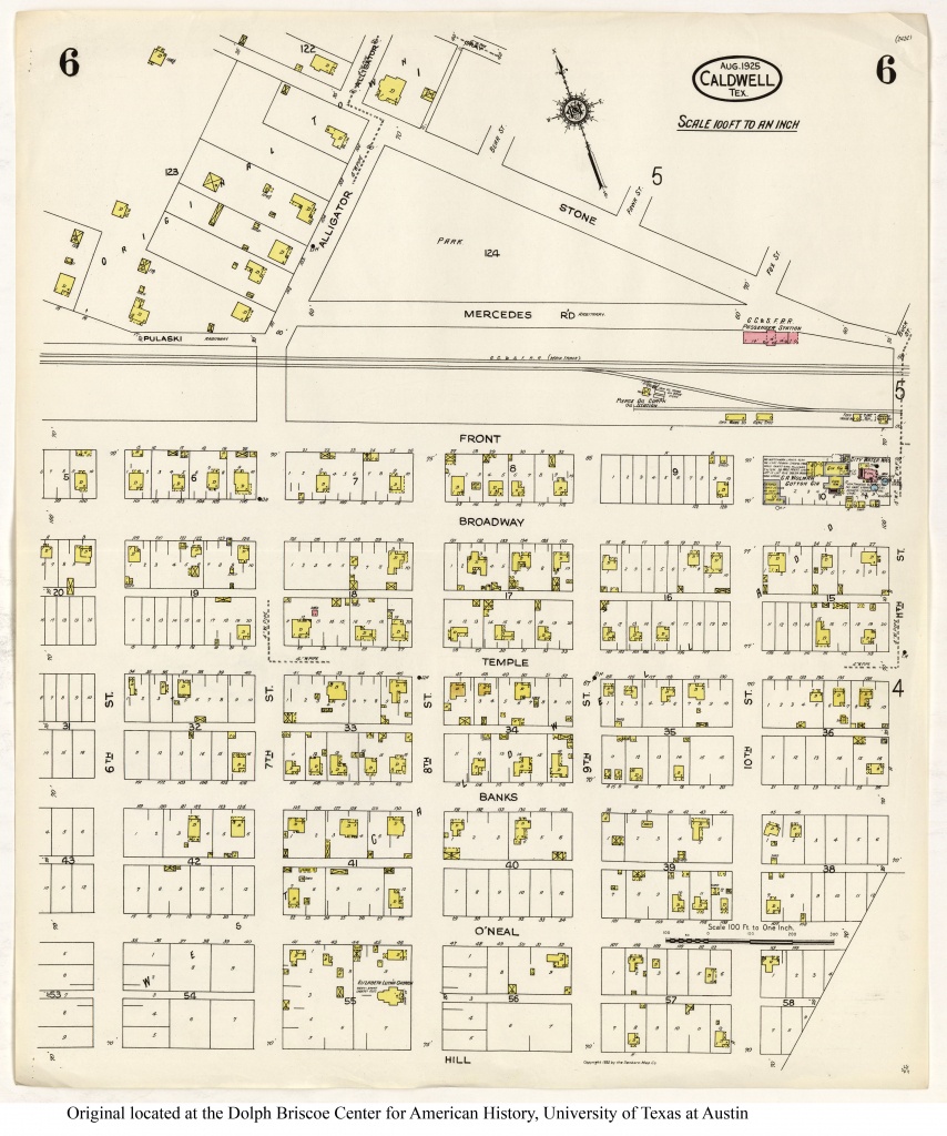 Sanborn Maps Of Texas - Perry-Castañeda Map Collection - Ut Library - Caldwell Texas Map