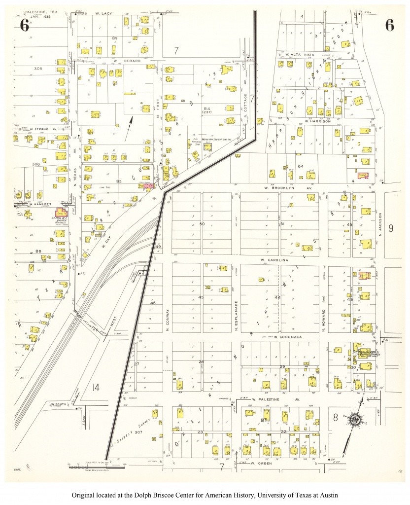 Sanborn Maps Of Texas - Perry-Castañeda Map Collection - Ut Library - Palestine Texas Map