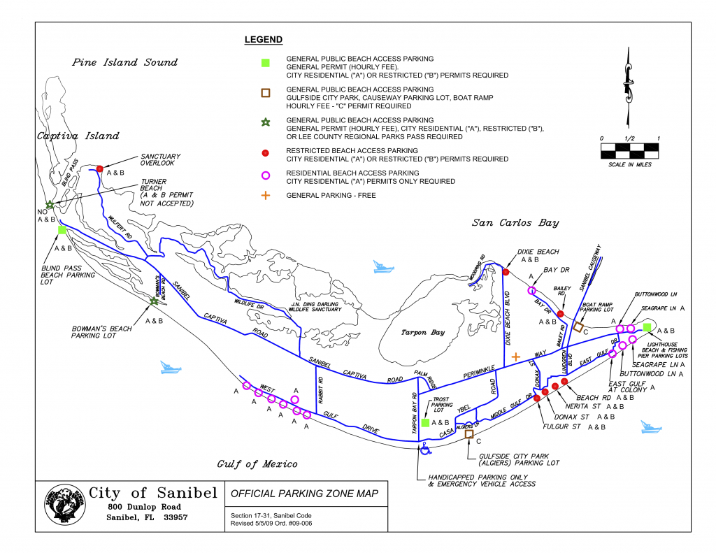 Sanibel Captiva Beach Parking Map | Restrooms | Beach Access | I - Sanibel Beach Florida Map