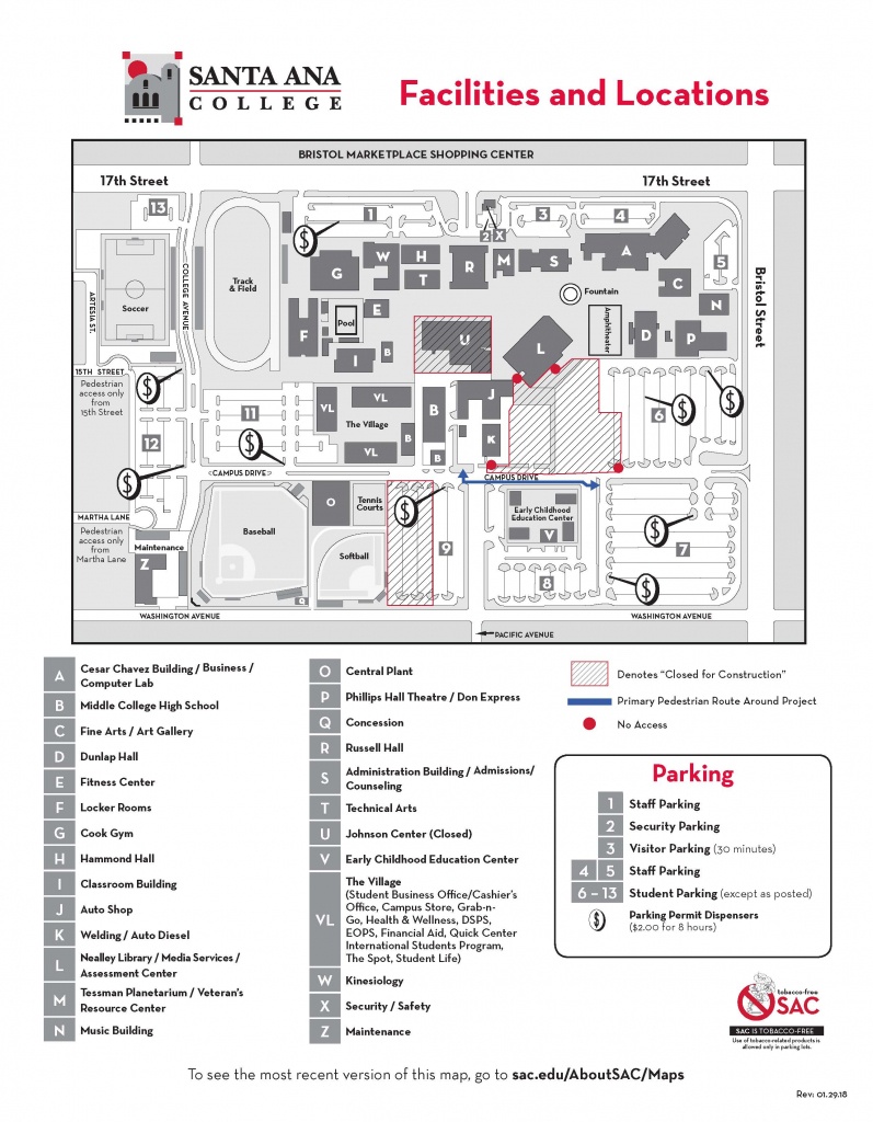 Santa Ana College Maps - Santa Ana California Map