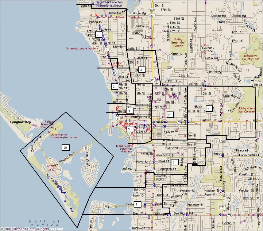 Sarasota Florida City Map - Sarasota Florida • Mappery - Sarasota Beach Florida Map