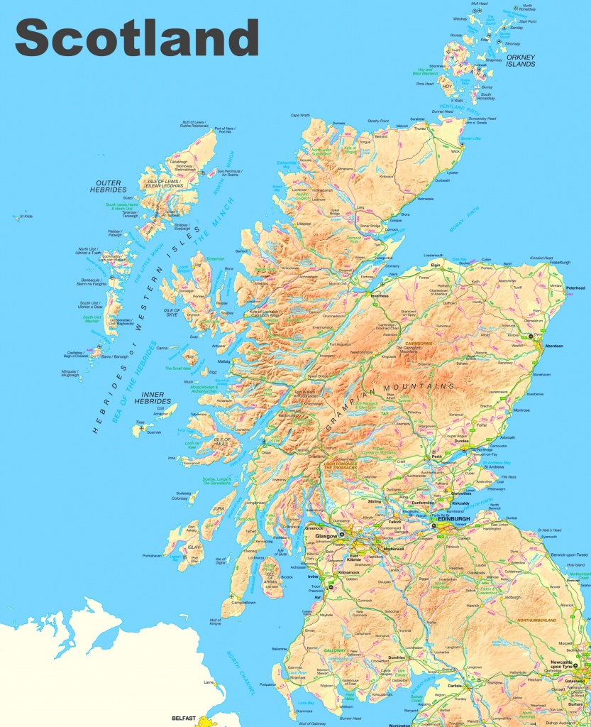 Scotland Road Map - Printable Map Of Scotland With Cities